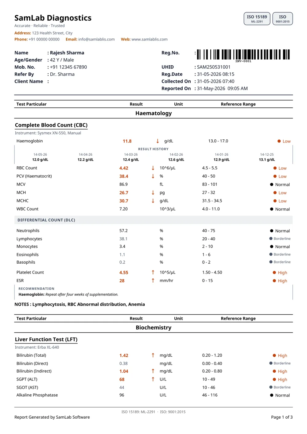 Basic 2 report, colour print