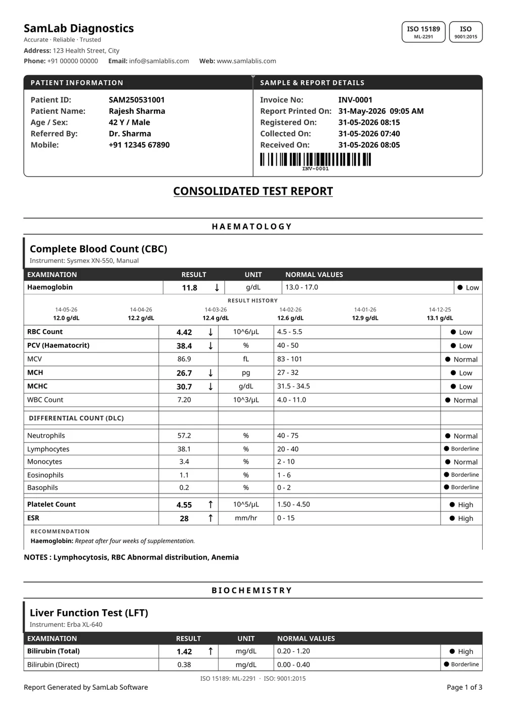 Grid 3 report, black & white print